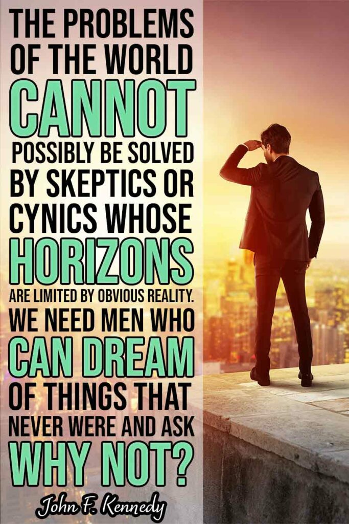john f kennedy - man looking into the future