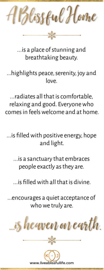 an infographic describing a blissful home