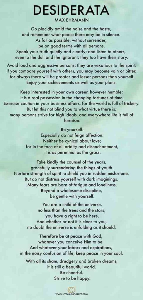 Desiderata by Max Ehrmann