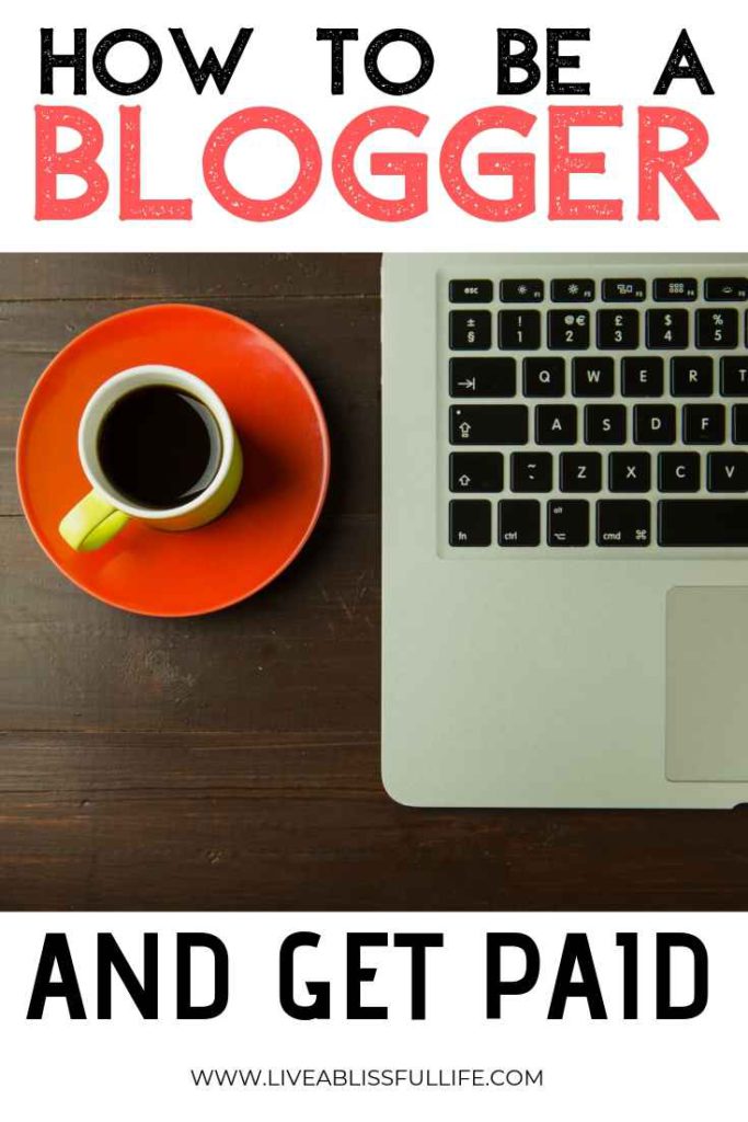 image: laptop and a cup of coffee on red plate
text: how to be a blogger and get paid