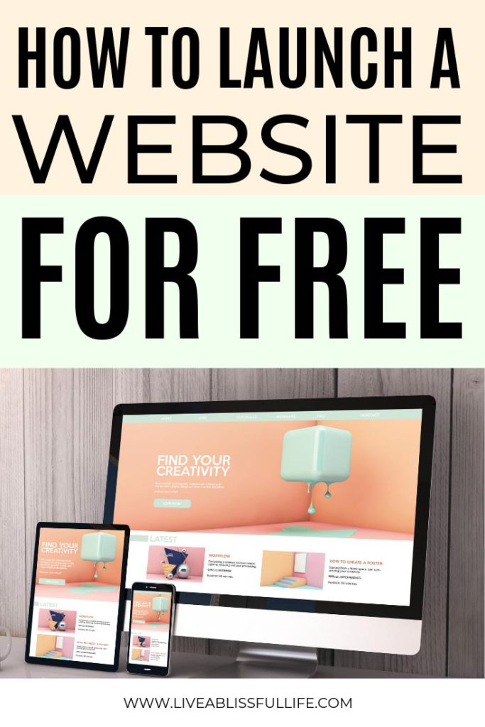 Image: website with peach and mint palette
text: how to launch a website for free