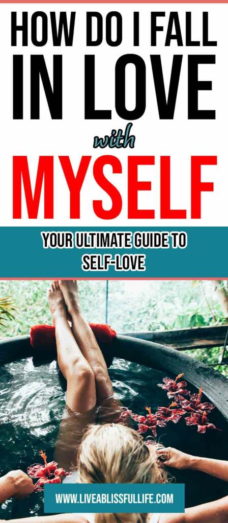Image: woman bathing
Text: How Do I Fall In Love With Myself: Your Ultimate Guide To Self-Love